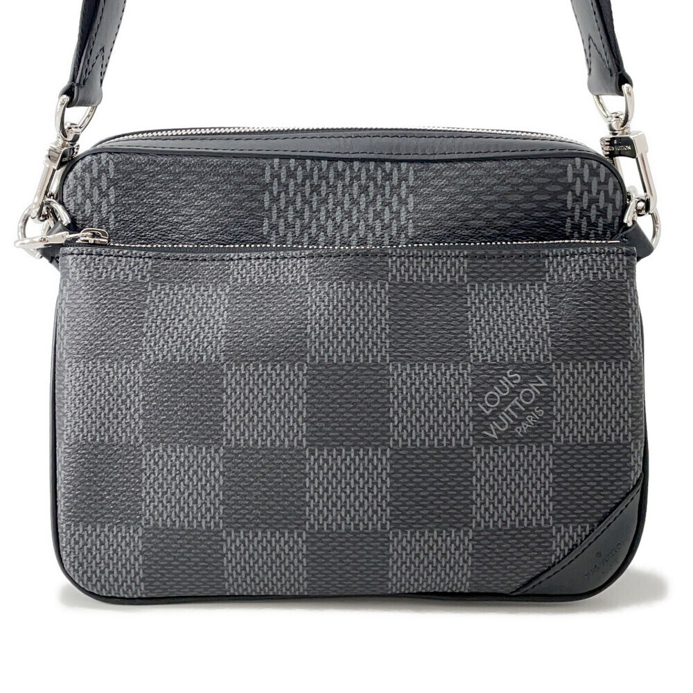 Louis Vuitton Damier Graphite Black Trio Messenger Shoulder Bag Black